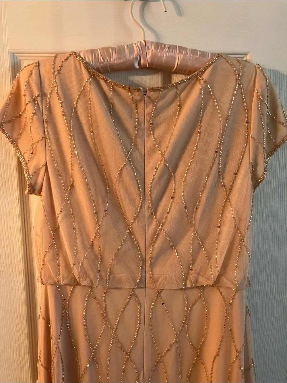 Adrianna Papell Blush  Beaded Dress- Mother of the Bride- Wedding Guest